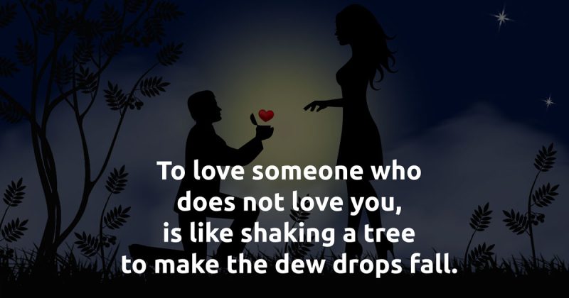 African, Congo Famous, Popular Proverb, Quote and Saying about Fall, Love, Not, Shaking, Someone, Tree, You  "To love someone who does not love you, is like shaking a tree to make the dew drops fall."